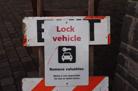 Lock vehicle – remove valuables – Metro is not responsible for lost or stolen items